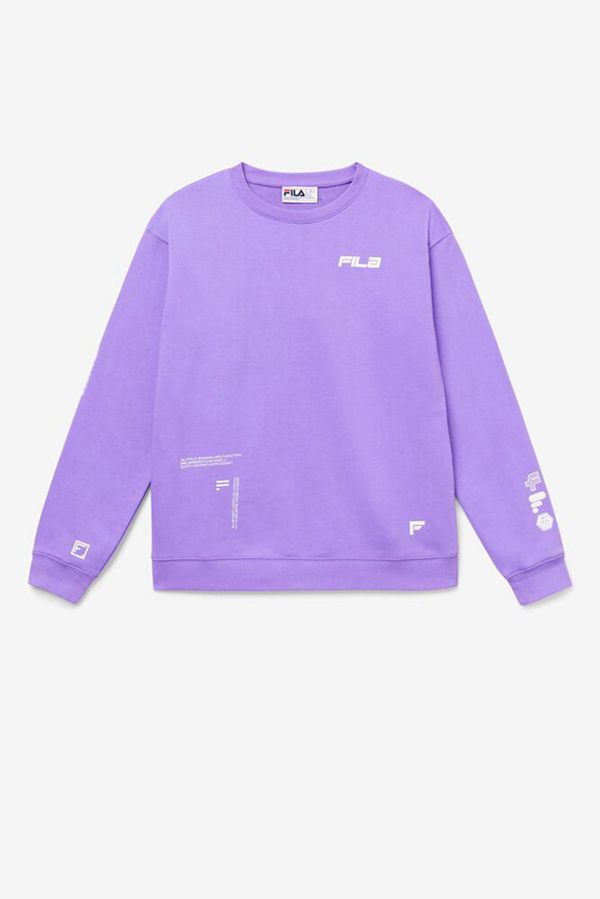 Fila Luce Light Purple Boyfriend Women's Sweatshirts - Purple/White,NZ 536-97402